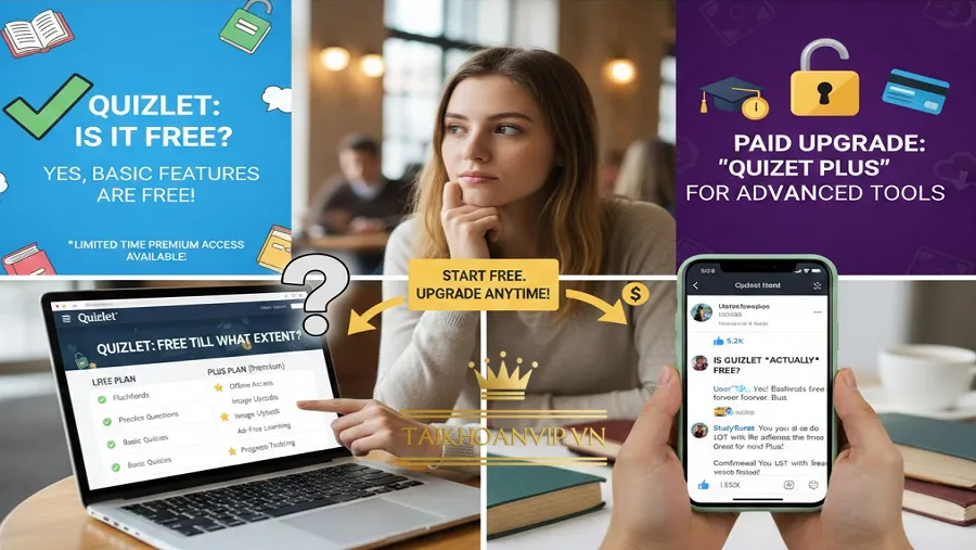 Quizlet có miễn phí không? So sánh Free & Quizlet Plus 2025
