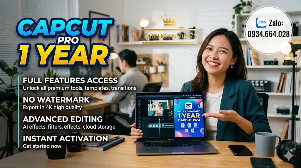 Mua tài khoản capcut pro 1 năm