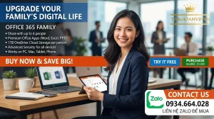 Mua Office 365 Family Chính Hãng Giá Rẻ, Uy Tín