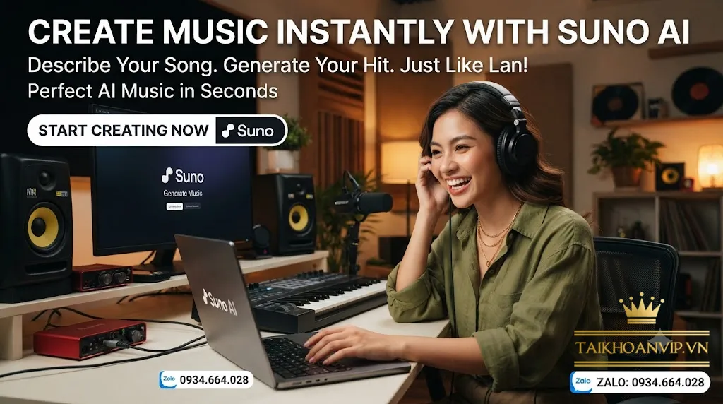 Mua tài khoản Suno AI tạo nhạc