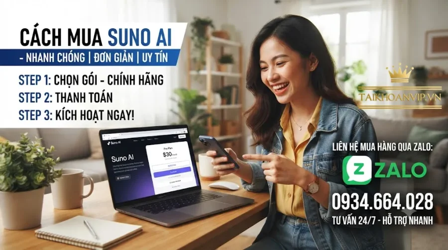 Cách mua Suno AI giá rẻ, an toàn và kích hoạt nhanh 2026