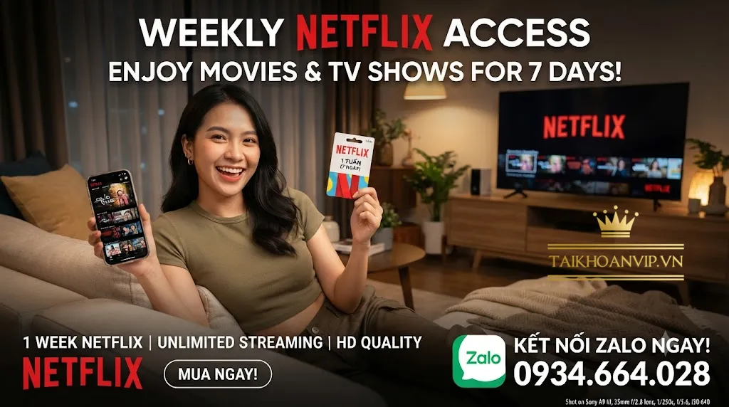 mua tài khoản netflix 1 tuần