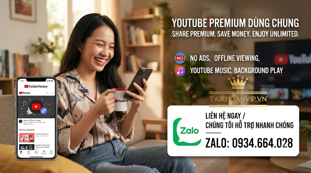 tài khoản youtube premium dùng chung